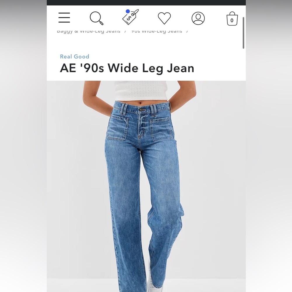 SOLD🚫DONTBUY🚫🚫🚫American Eagle Outfitters 90s wide leg jeans size 00